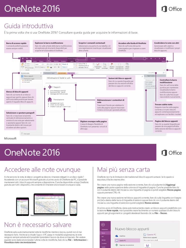 Onenote 2016 Quick Start Guide | PDF