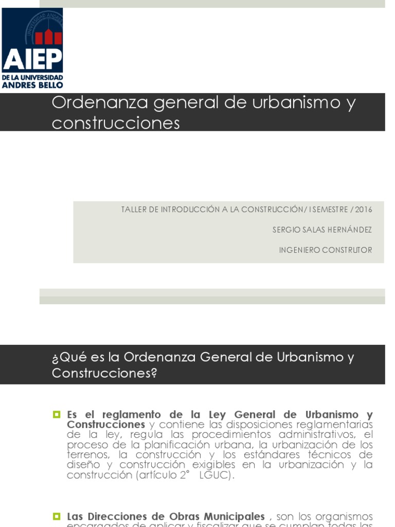 Introducción a la OGUC y su normativa | PDF | Urbanismo | Regulación