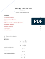 Physics GRE Equation Sheet