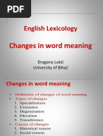 English Lexicology: Changes in Word Meaning