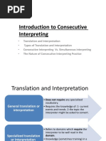 Introduction To Consecutive Interpreting