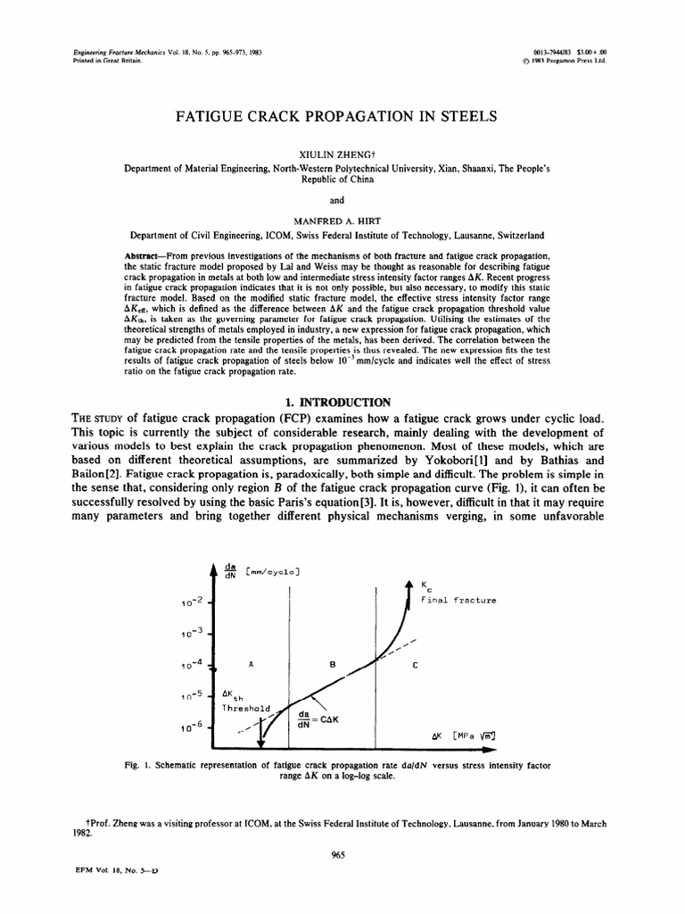 Fatigue Crack Propagation in Steels | PDF | Fracture | Fracture Mechanics