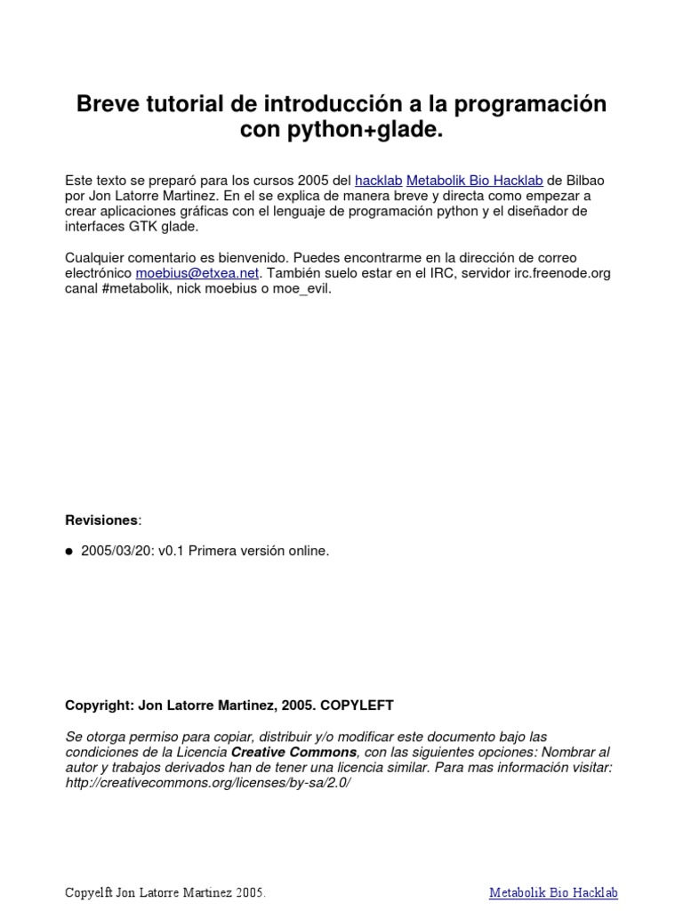 Tutorial Glade Python | PDF | Ventana (informática) | Python (lenguaje ...