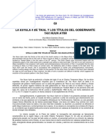 La Estela 4 de Tikal y Los Titulos Del Gobernante Yax Nuun Ayiin