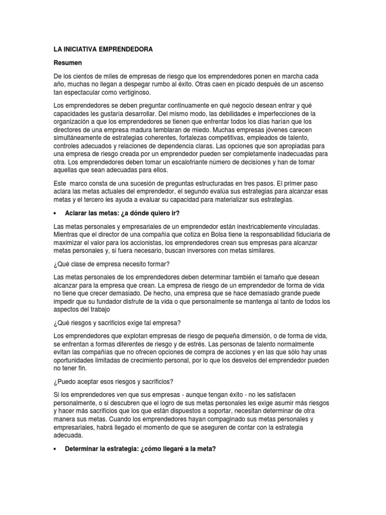 Estrategias para Emprendedores Exitosos | PDF | Iniciativa empresarial ...