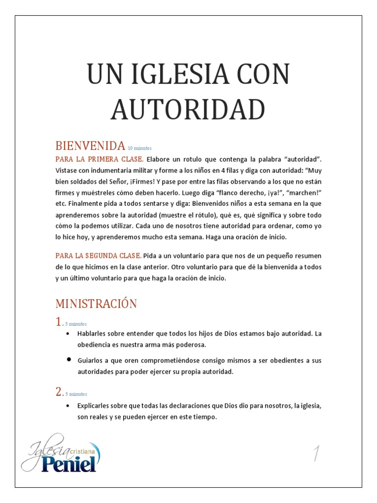 Lección 9 - Una Iglesia Con Autoridad | PDF | Obediencia ...