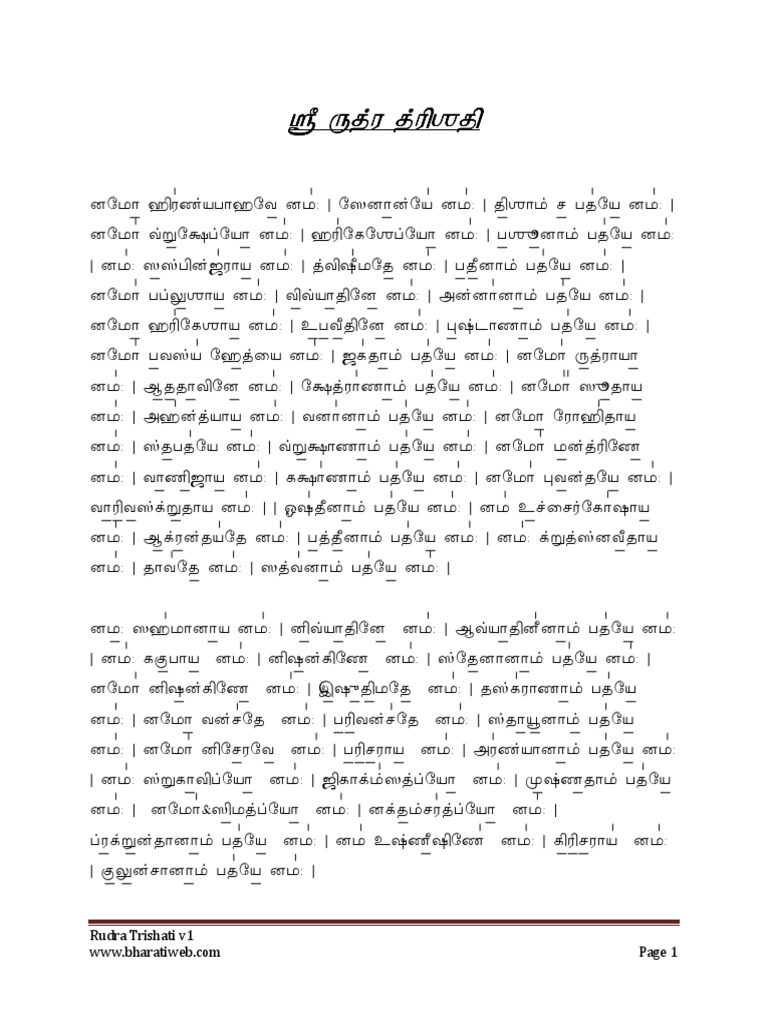 Rudra Trishati Tam v1 | PDF