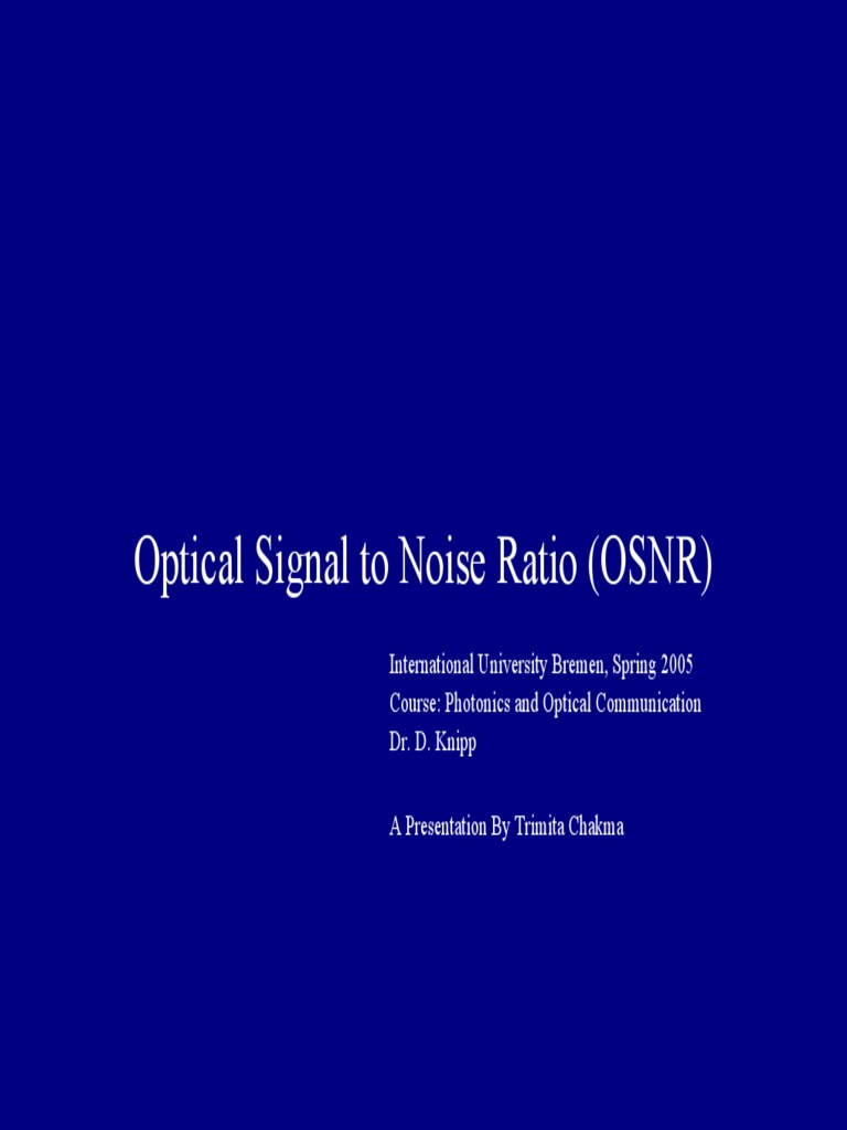 Osnr Ber Q Factor PDF Optics Electronics