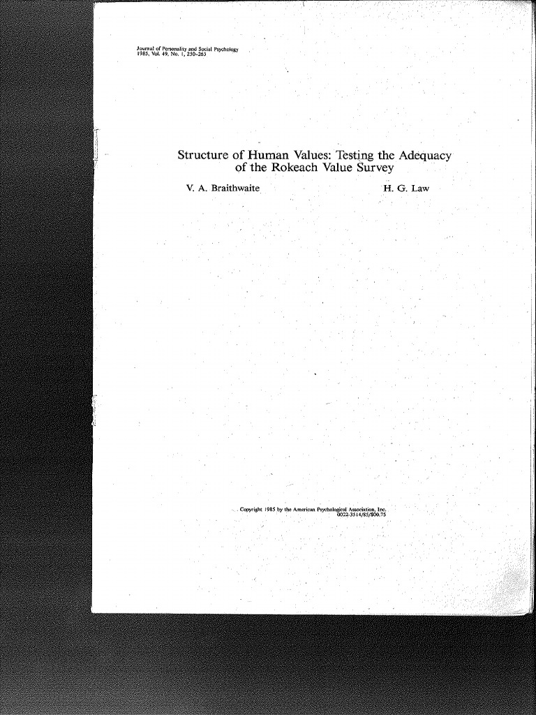 35 Structure of Human Values PDF | PDF | Survey Methodology | Value ...