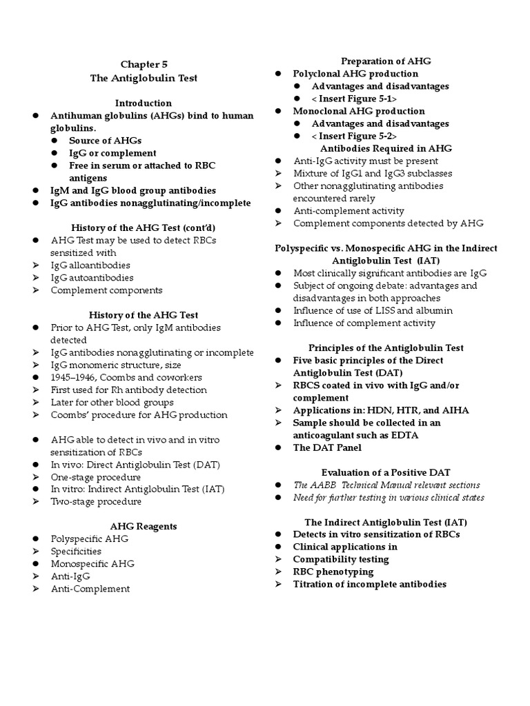 Antiglobulin Test: DAT vs IAT Overview | PDF | Serology | Anatomy