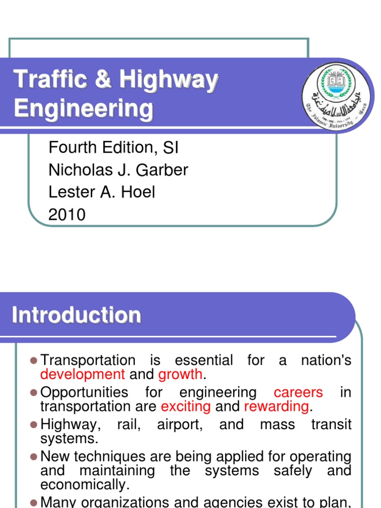 Chapter1 Traffice & Highway Engineering PDF Transport Car