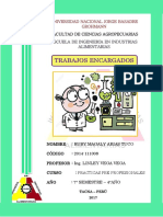 Prácticas pre profesionales UNJBG Facultad Ciencias Agropecuarias Escuela Ingeniería Industrias Alimentarias