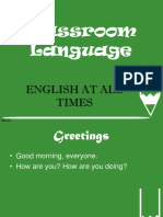 Classroom Language For Students