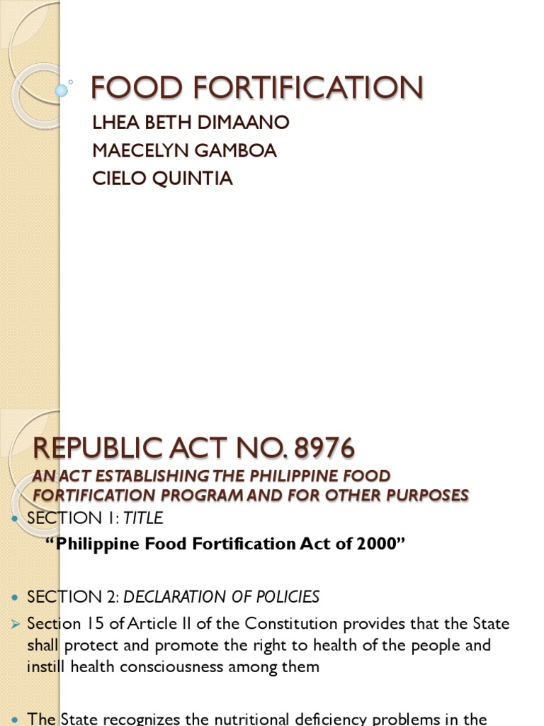 Food Fortification New PDF Nutrition Facts Label Foods