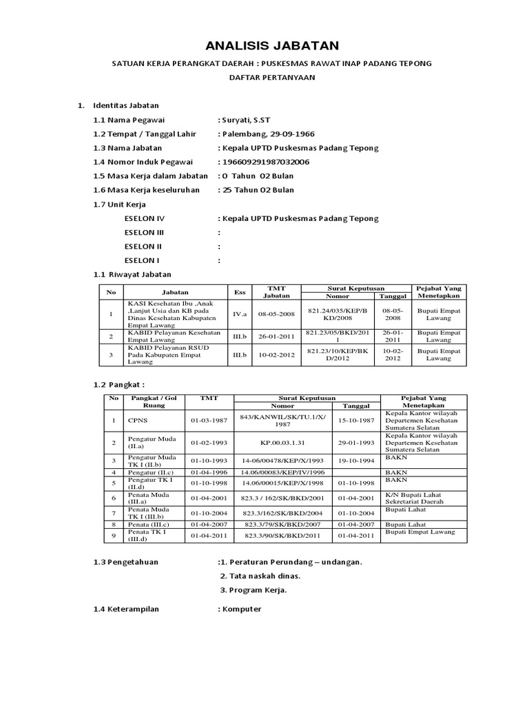 ANALISIS JABATAN
