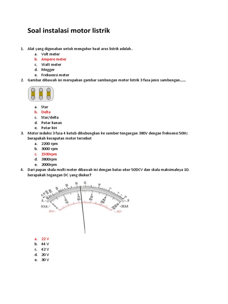 Soal Instalasi Motor Listrik | PDF