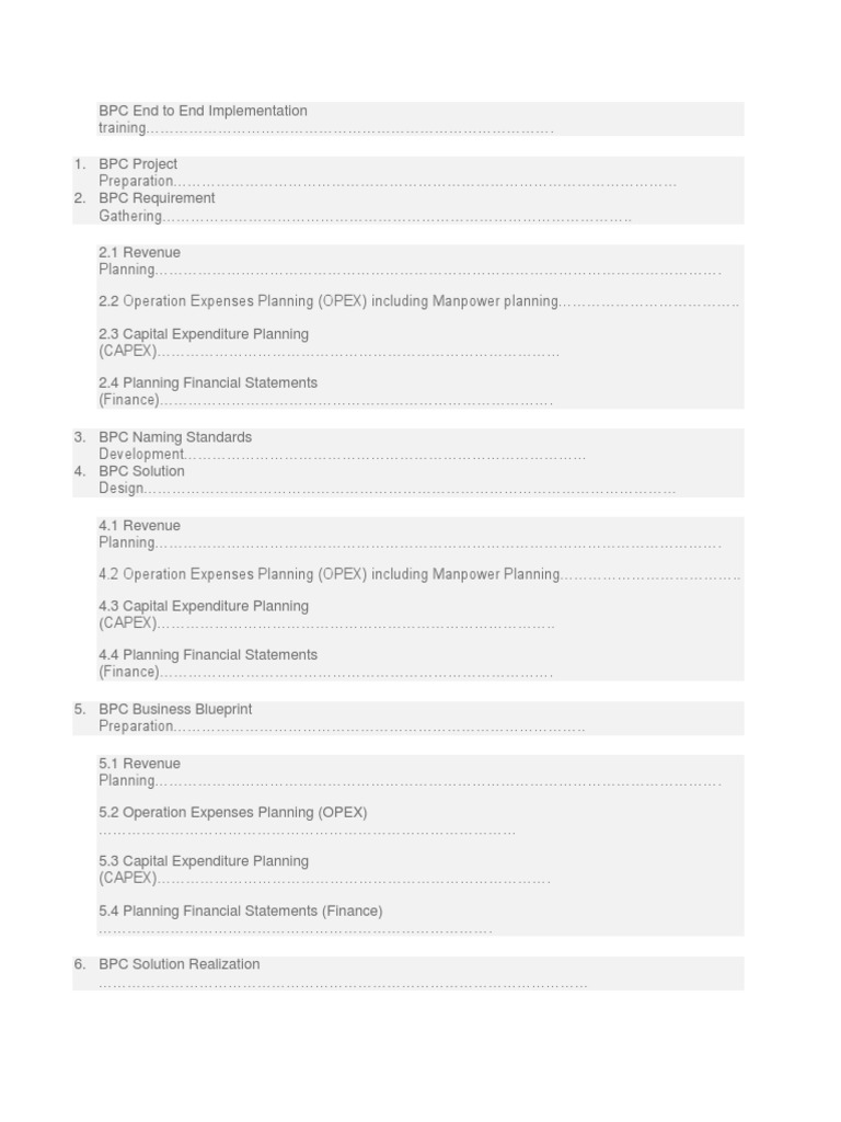 BPC Implementation Meeting Minutes | PDF | Capital Expenditure | Expense