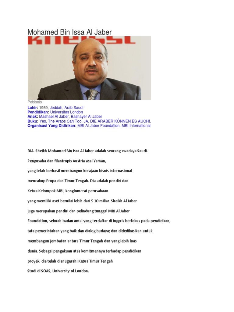 Mohamed Bin Issa Al Jaber | PDF