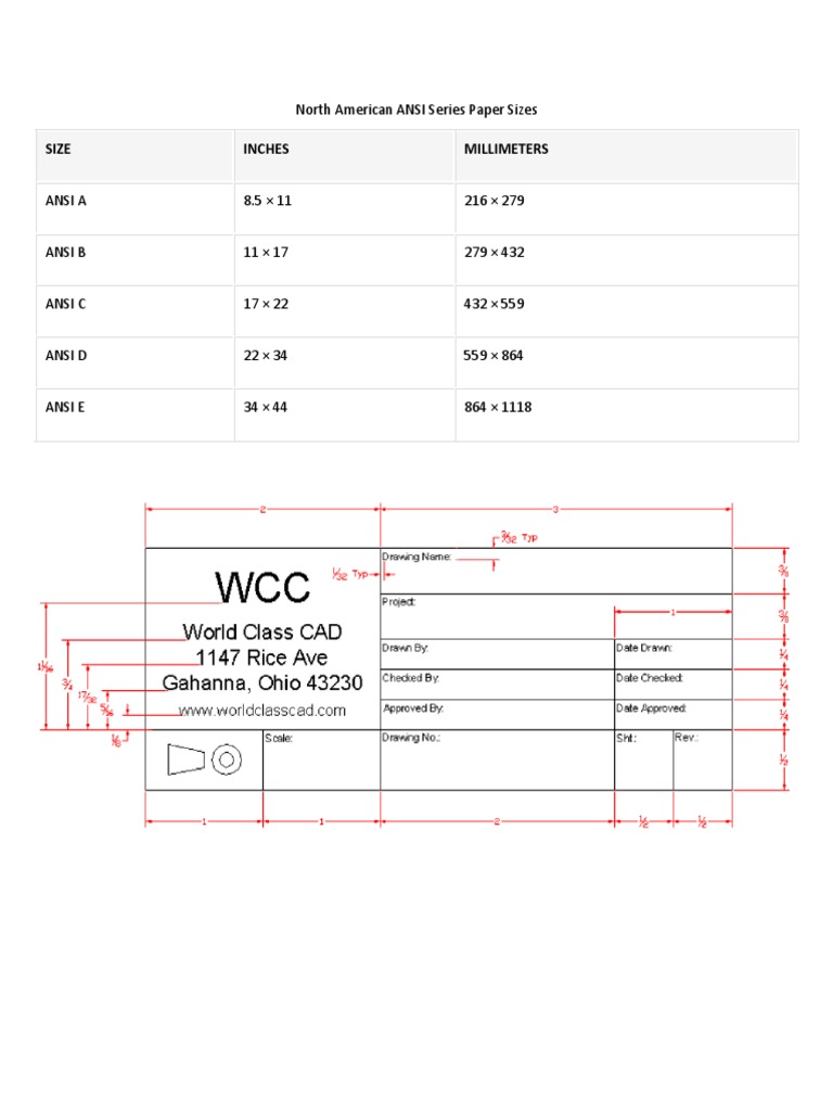 North American ANSI Series Paper Sizes PDF