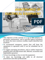 Maintenance of Electrical Equipment Electrician RME