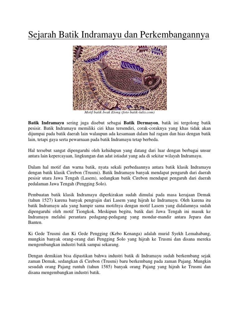  Motif  Dan Filosofi  Batik  Indramayu Batik  Indonesia