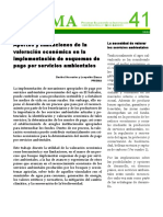 Aportes y Limitaciones de La Valoracion Economica en Implementacion Esquemas PSA