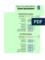 Gasket Dimension (ASME B16.5 & B16.47)