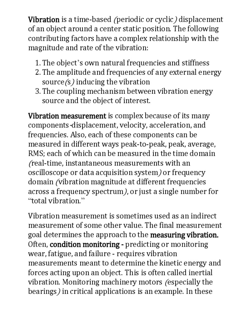 Vibration Measurement | PDF | Accelerometer | Sensor