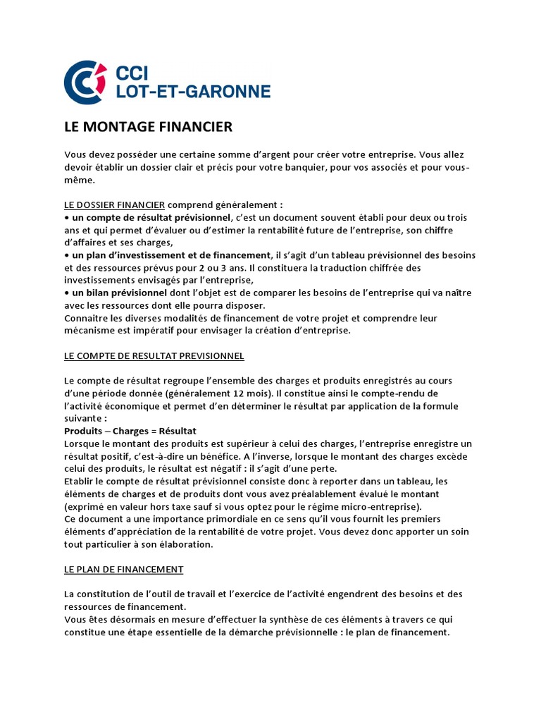 LE+MONTAGE+FINANCIER.pdf  Business  Investir