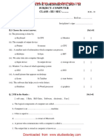 CBSE Class 3 Computers Sample Paper SA2 2014