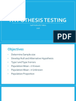 Week 8b - Hypothesis Testing