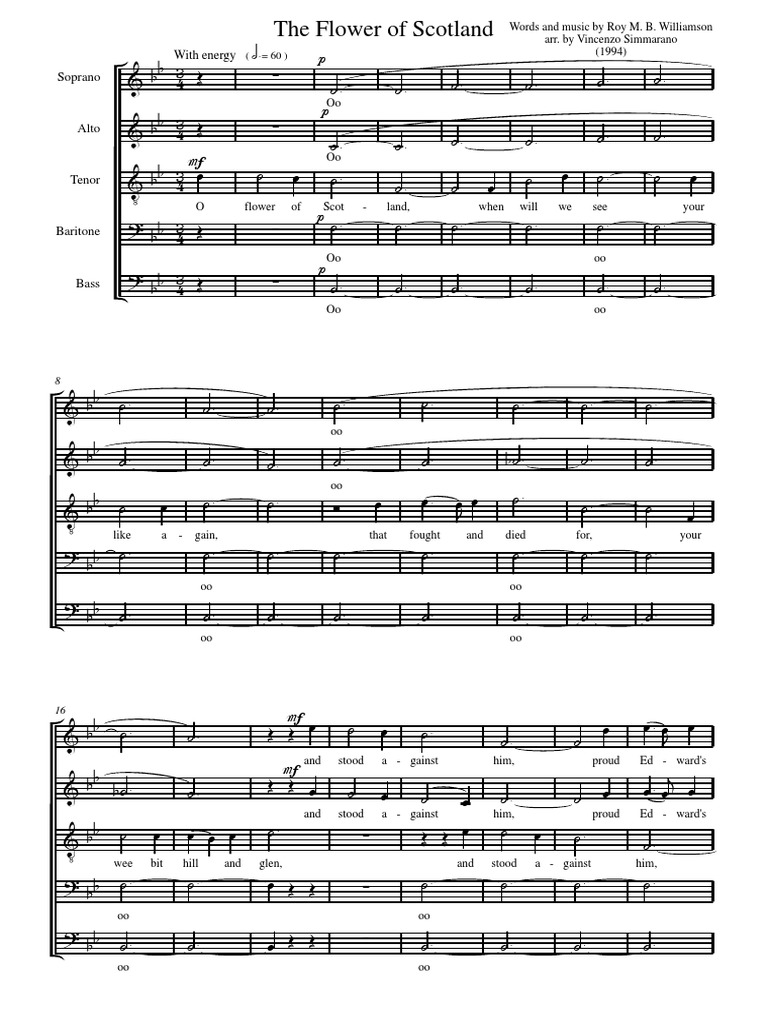 Flower of Scotland PDF Pitch (Music) Human Throat