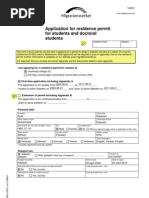 Application For Residence Permit For Students and Doctoral Students