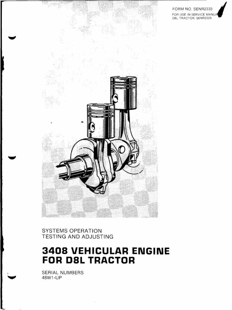 Caterpillar 3408 Injection Pump Service Manual