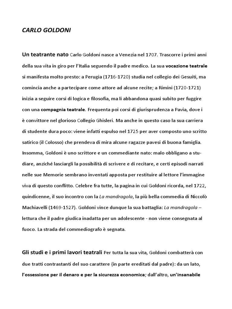 Carlo Goldoni | PDF