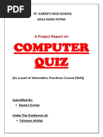Download Informatics Practices Project - Computer Quiz Class XII by Manish Kumar SN367085260 doc pdf