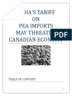 India'S Tariff ON Pea Imports May Threaten Canadian Economy: Table of Content