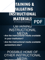 Obtaining Evaluating Instructional Materials