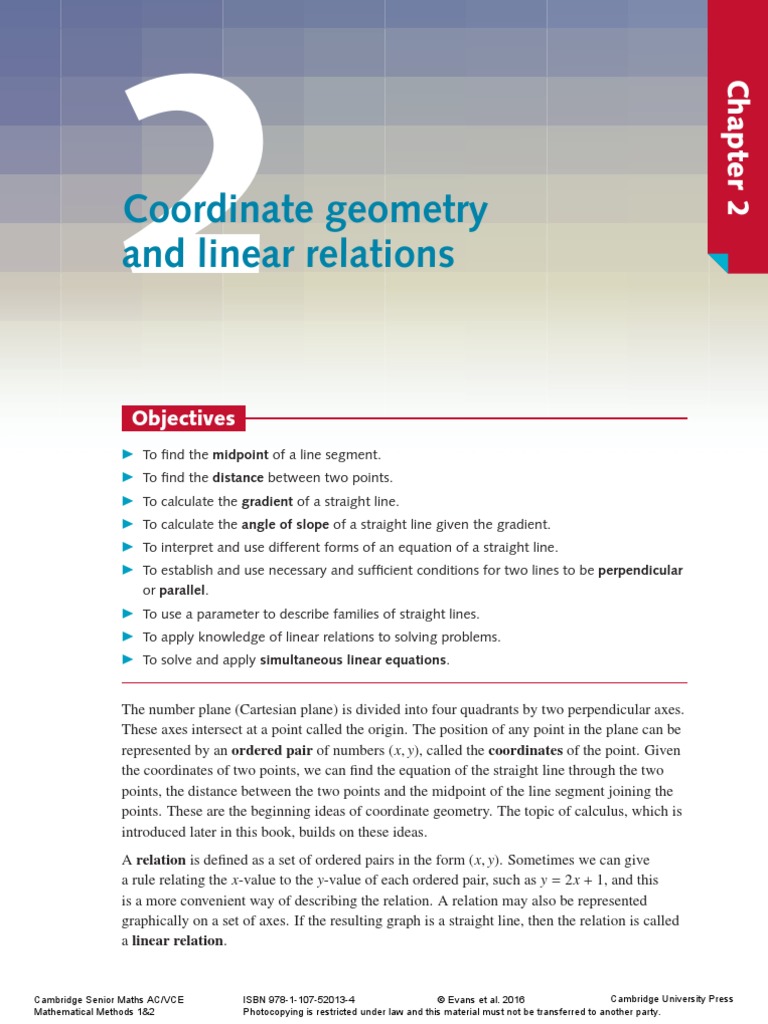 Mathematical Methods Units 1 2 AC VCE - Chapter 2 | PDF | Line ...