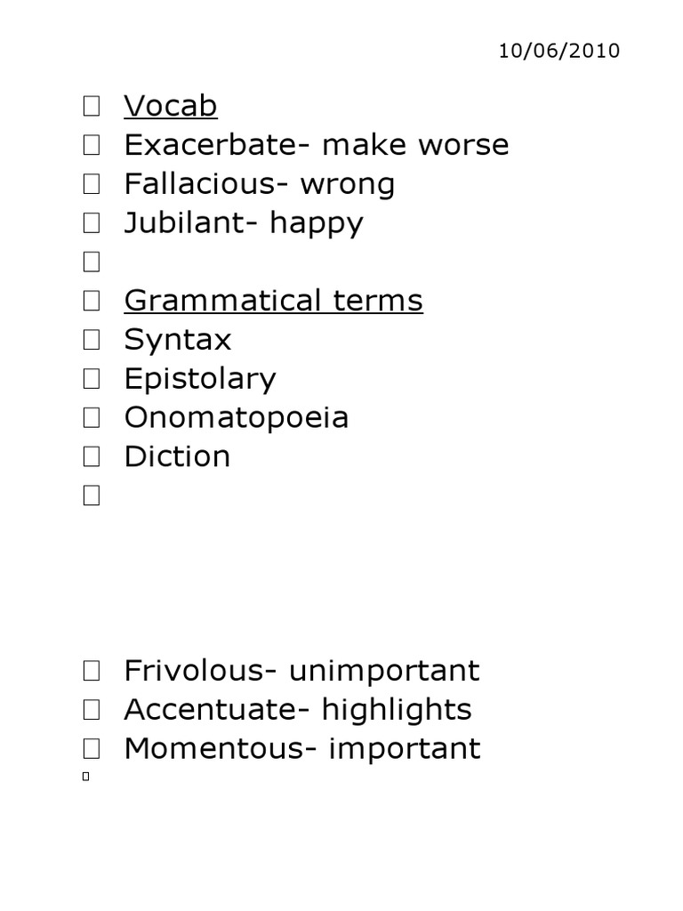 Vocab | PDF | Language Arts & Discipline | Poetry