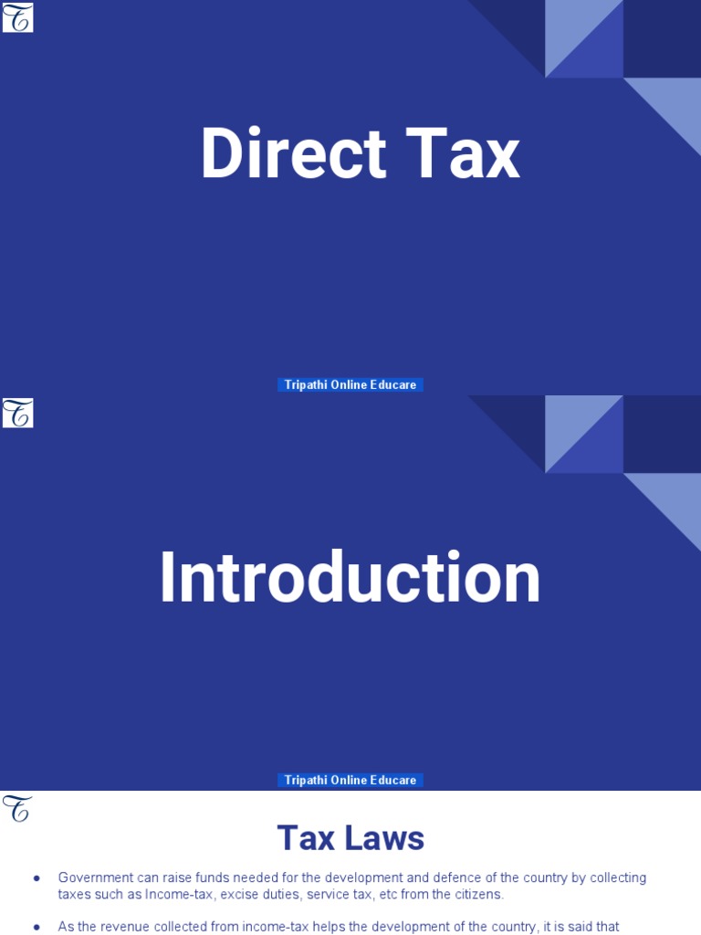 Introduction To Tax PDF Tax Taxes