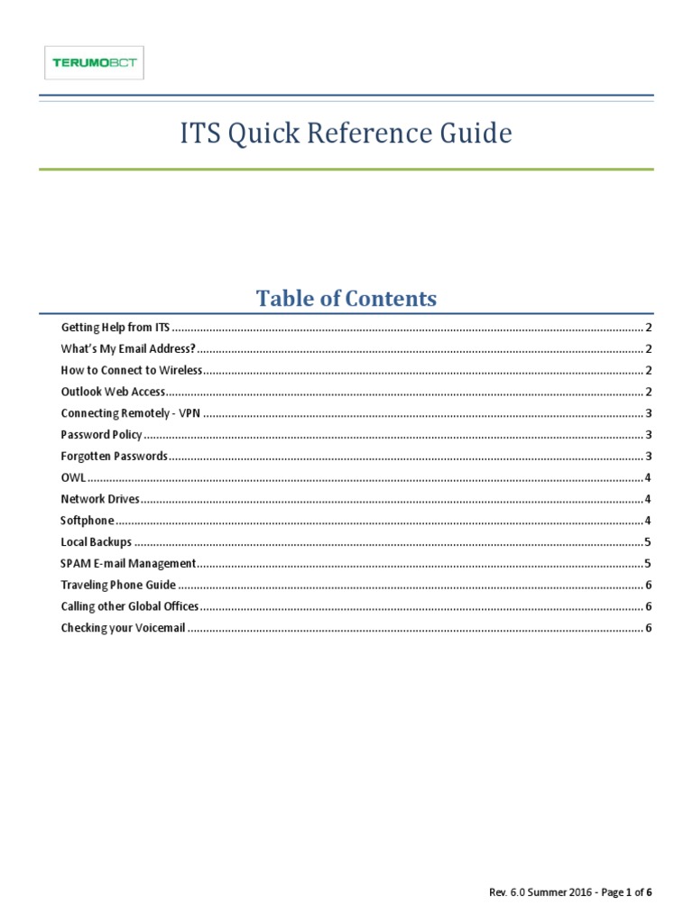 ITS Quick Ref Guide | PDF | Password | Login