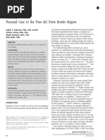 Prenatal Care in the Paso Del Norte Border Region