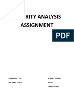 Security Analysis Assignment: Submitted To-Submitted by - Dr. Kapil Gupta Jatin 09BS0000950