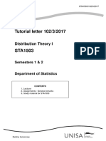 Tutorial Letter 102/3/2017: Distribution Theory I