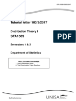 Tutorial Letter 103/3/2017: Distribution Theory I