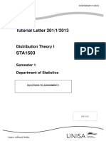 Tutorial Letter 201/1/2013: Distribution Theory I