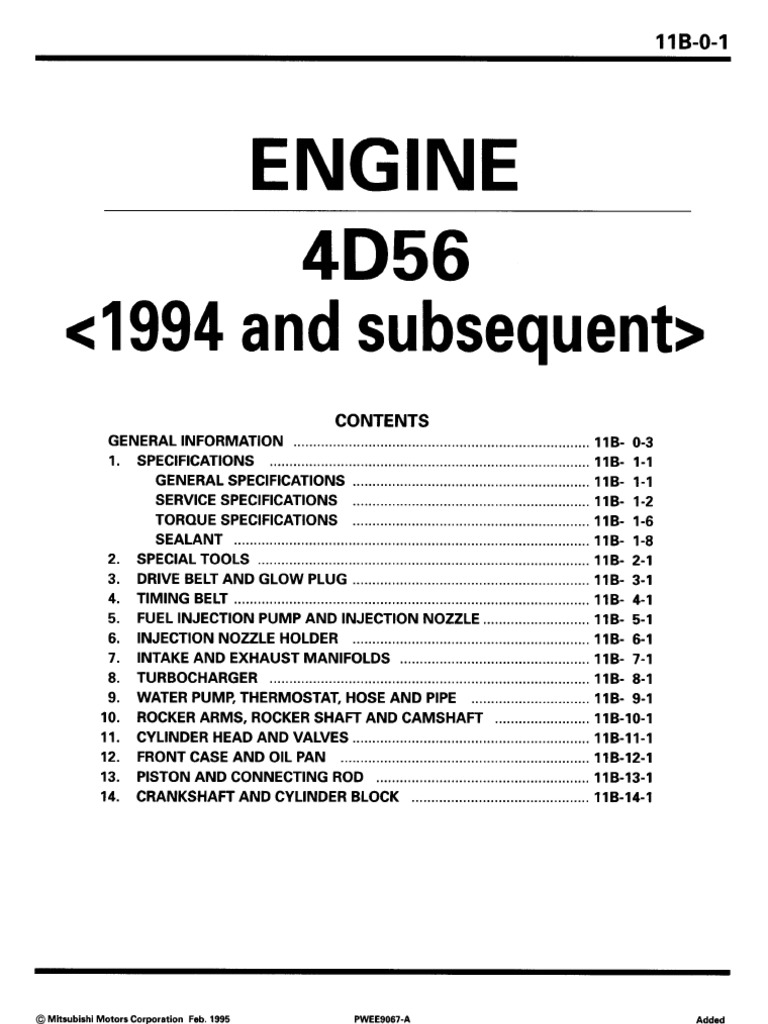 Mitsubishi 4d56 Engine Diagram