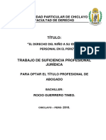 El Derecho Del Niño A Su Identidad Personal en El Peru