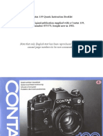 Contax 139 Quartz Camera Manual 1981